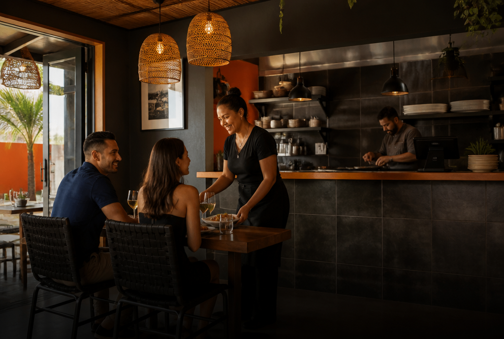Illustrative small restaurants business scene